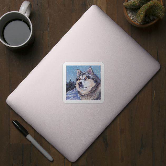 Alaskan Malamute Fine Art Painting by LASHEPARD